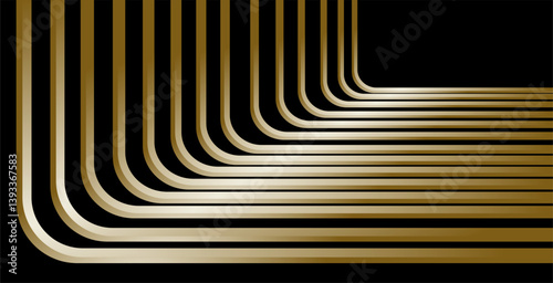 geometric composition, repetition of lines or planes with gold and brown gradient colors as inspiration in applied art design or graphic design