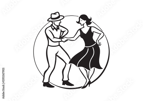 Swing Dance Silhouette Vector
