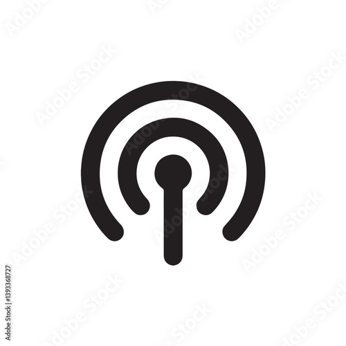 Podcast signal icon with concentric waves Vector