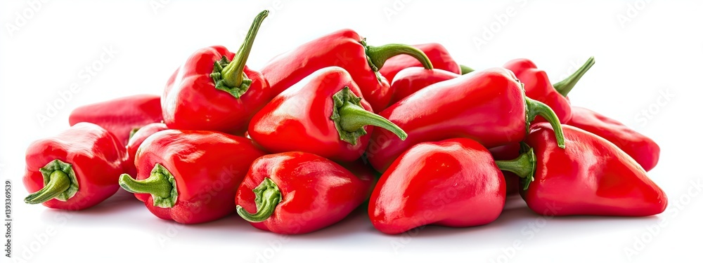 Fototapeta premium pepper sweet paprika red mini bell capsicum background isolated vegetable. small pepper sweet paprika yellow white green orange snack food color hot chili texture pimiento gourmet peper agriculture