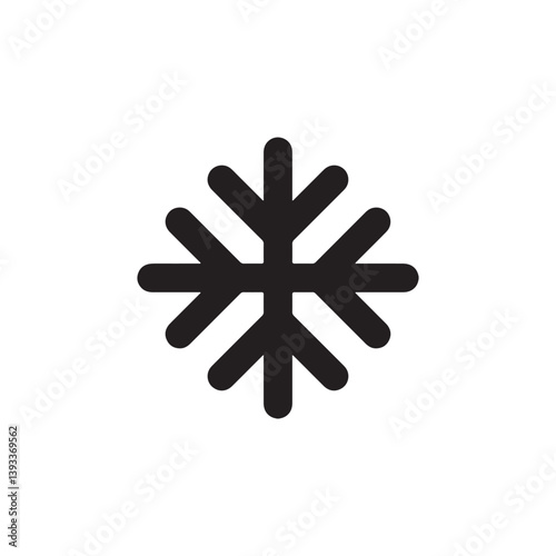 Bold snowflake icon for winter themes Vector