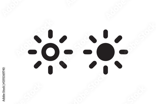 Brightness level icon for light adjustment Vector