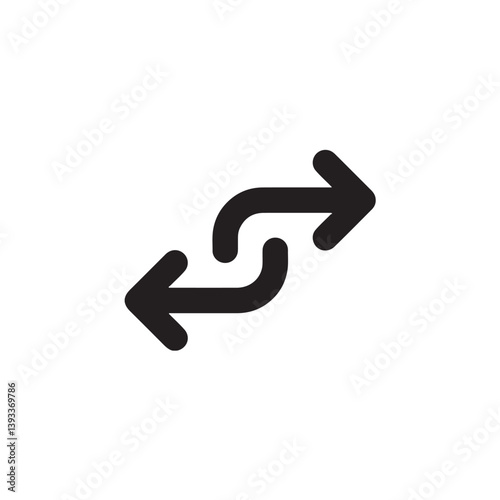 Two curved arrows icon for shuffle or repeat Vector