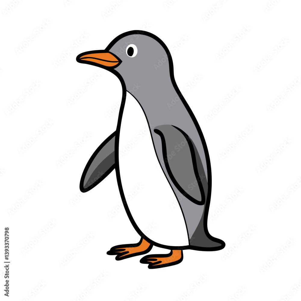 Fototapeta premium Gentoo penguin cartoon illustration vector image of antarctic bird animal on transparent background
