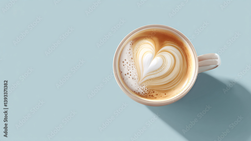 A hot coffee with a heart design made in the foam. A hot coffee with a heart design made in the foam.