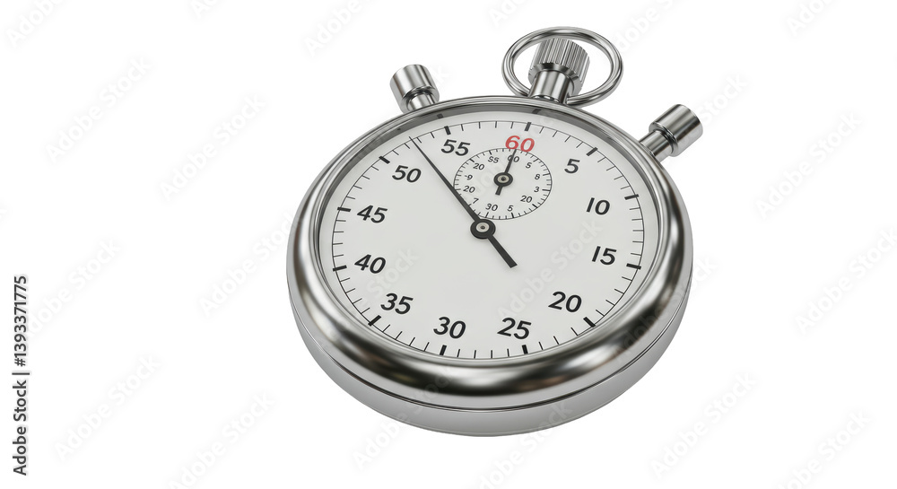 Isolated Classic Chrome Stopwatch for Timing Isolated Classic Chrome Stopwatch for Timing