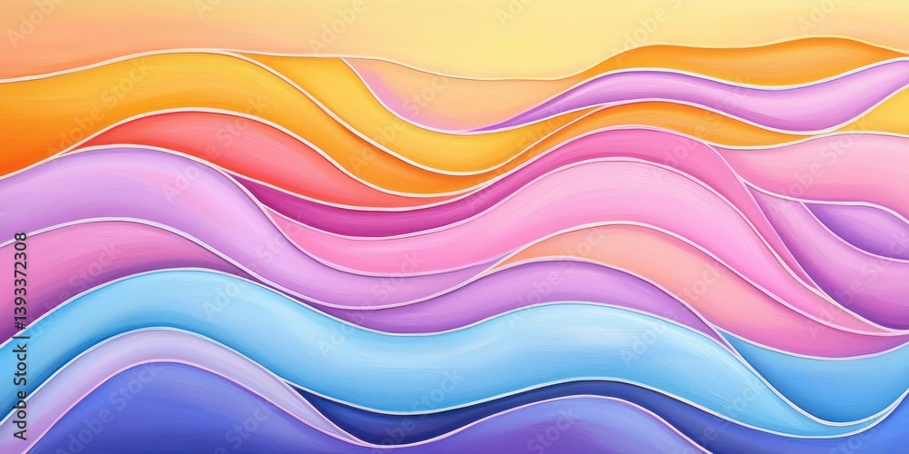 Abstract Colorful Waves Pastel Hues Design