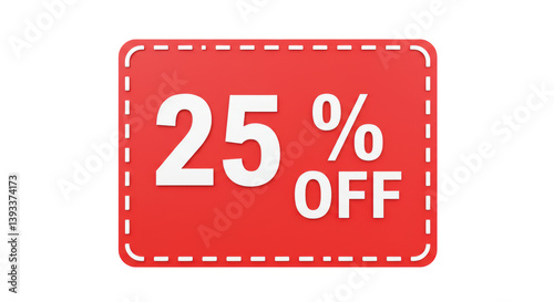 Isolated 25 Percent Off Discount Label Marketing Promotion