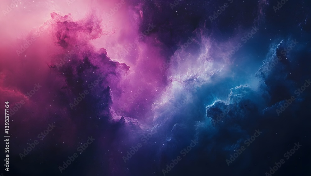 Fototapeta premium Abstract background with pink purple and blue colors resembling clouds or nebula.