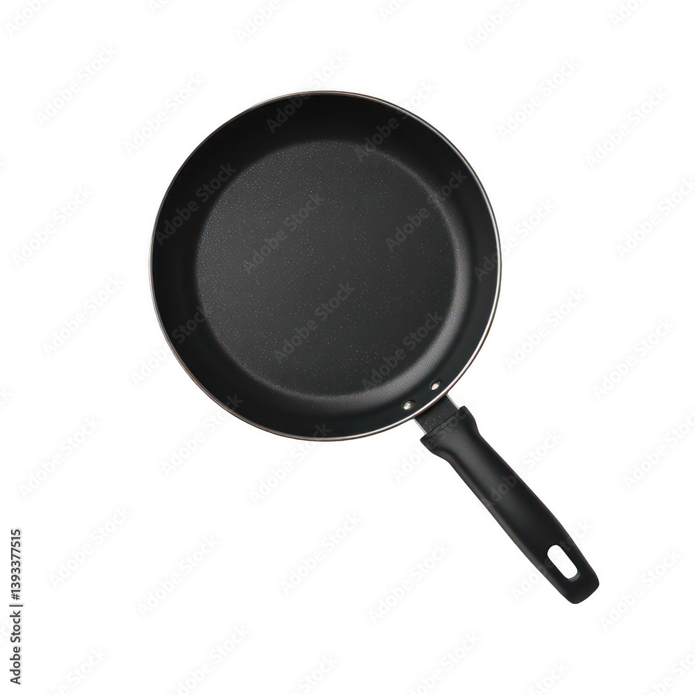 Black nonstick pan isolated on a white background, png Black nonstick pan isolated on a white background, png