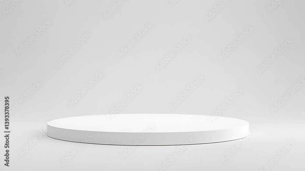 Empty podium or pedestal display on white background with cylinder stand concept. Blank product shelf standing backdrop. 3D rendering. Empty podium or pedestal display on white background with cylinder stand concept. Blank product shelf standing backdrop. 3D rendering.