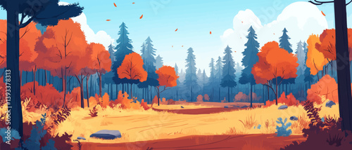 deforestation concept. cleared forest on an autumn day.