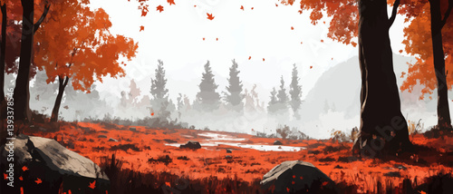 deforestation concept. cleared forest on an autumn day.