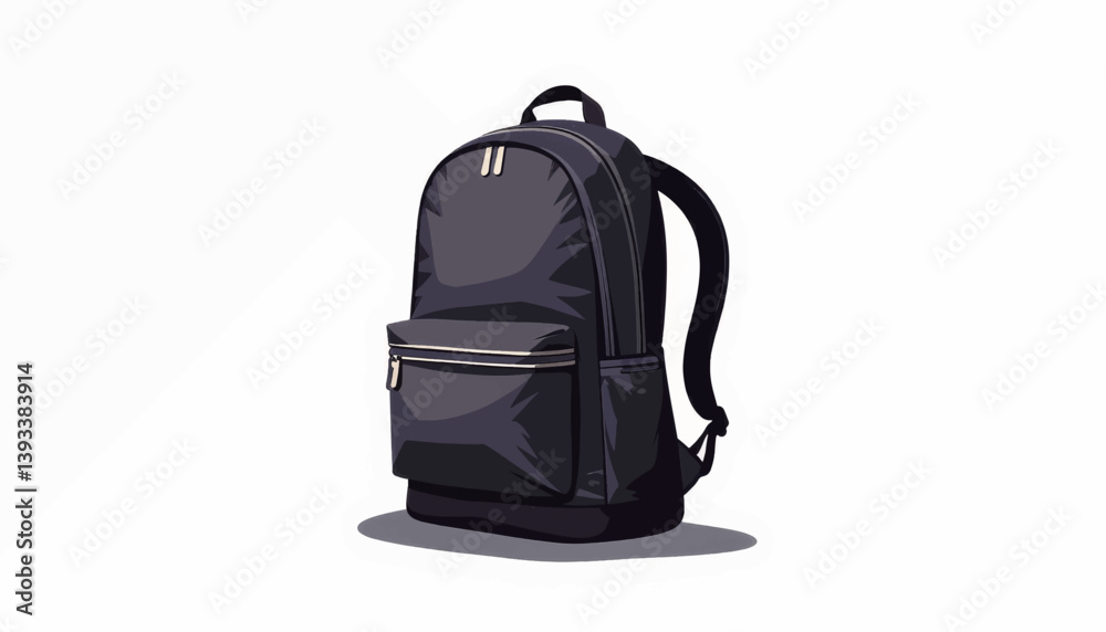 Fototapeta premium Sleek geometric backpack design on pure white background, modern minimalism