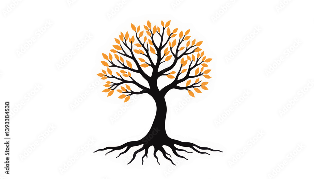 Naklejka premium Abstract geometric tree illustrating personal growth and inspiration, minimalism