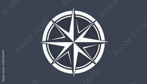 Geometric compass design in high contrast colors, navigation concept