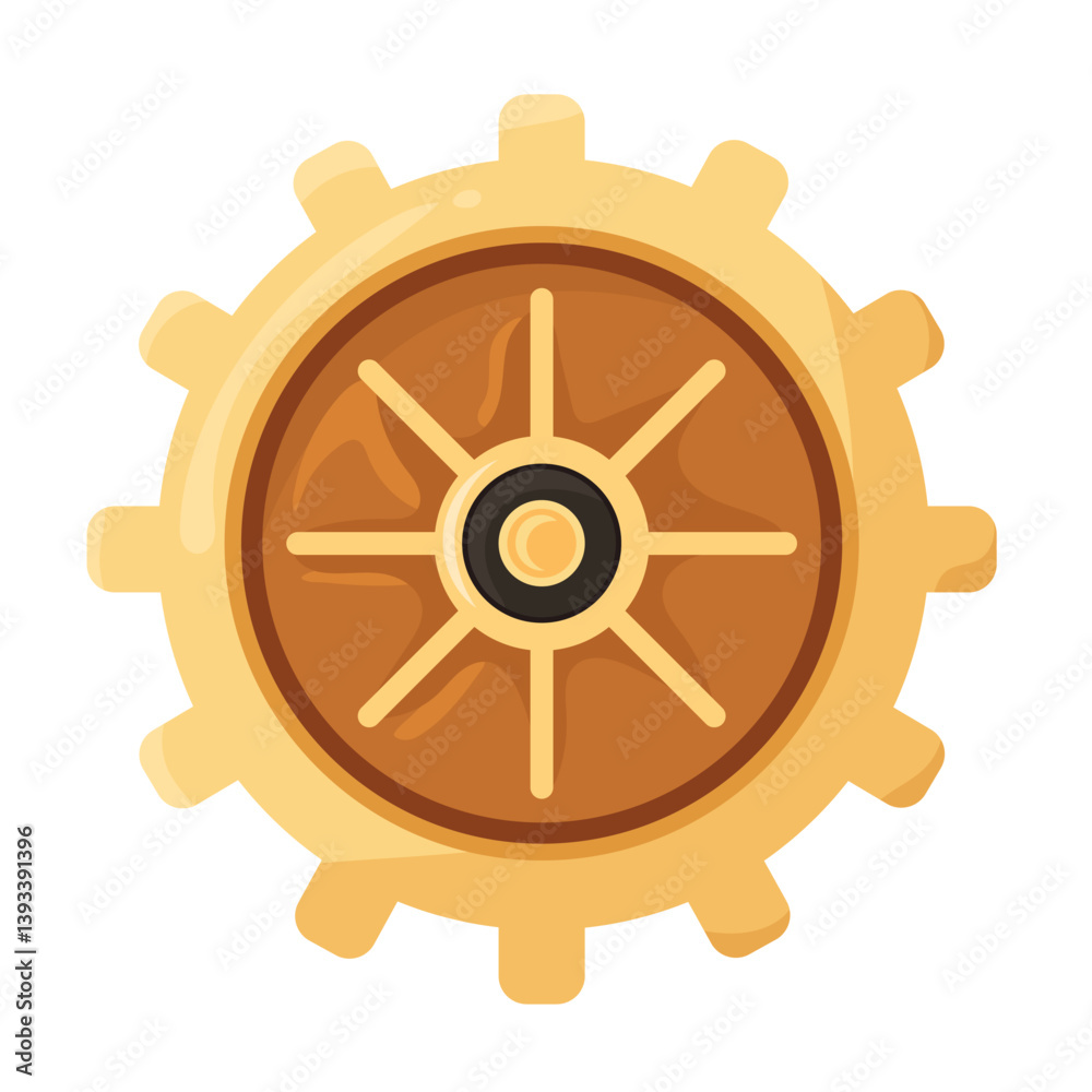 Obraz premium Steampunk gear. Flat vector, clipart illustration isolated on white background.