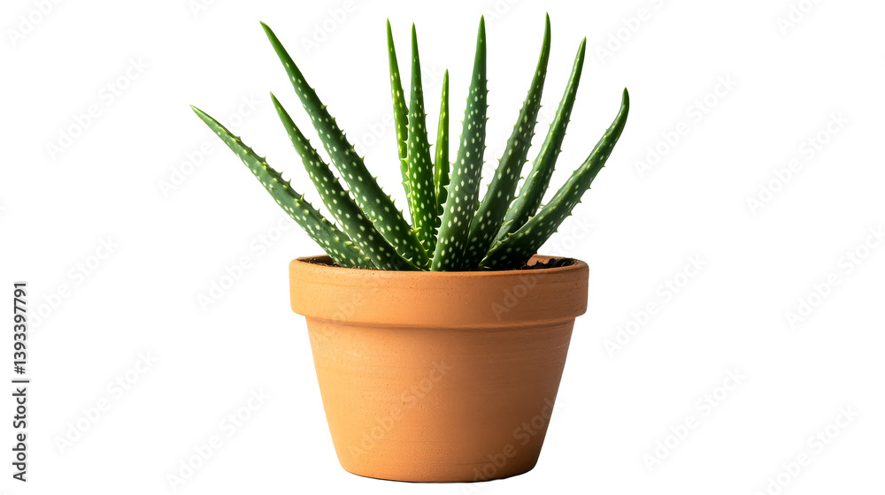 Aloe plant in clay pot, isolated on black, cut out transparent Aloe plant in clay pot, isolated on black, cut out transparent