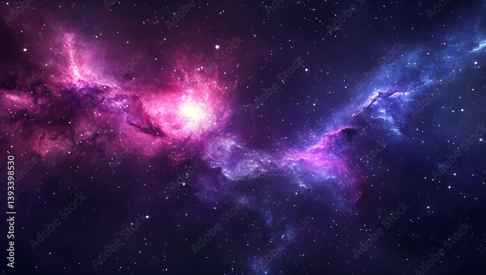 Naklejka premium Colorful nebula with stars in deep space cosmic background illustration.