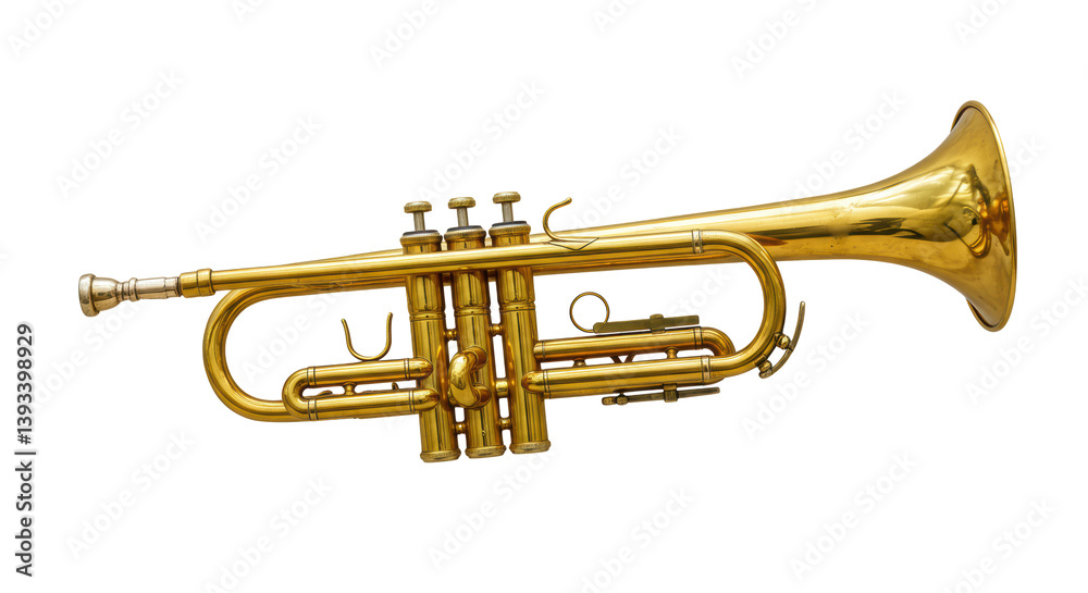 Obraz premium Isolated Golden Trumpet Musical Instrument for Orchestra