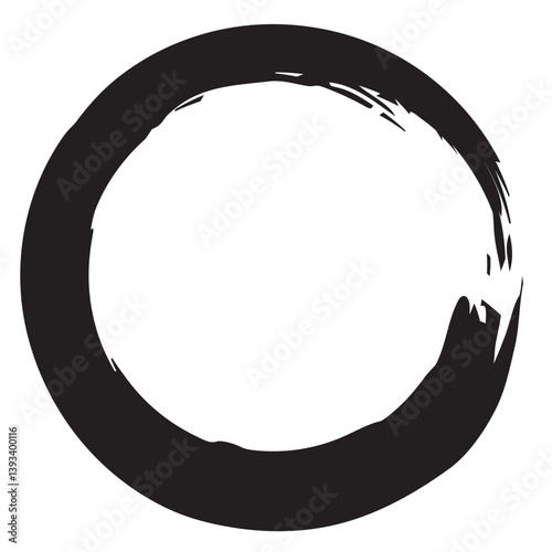 Grunge circles brush set. Black circle frames. Round line of black paint. Grunge round shapes. Circular ink brush stroke fro design elements. Vector illustration.