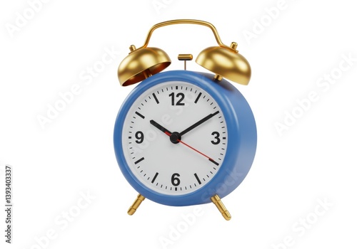 Wallpaper Mural Isolated blue alarm clock with golden bells Torontodigital.ca