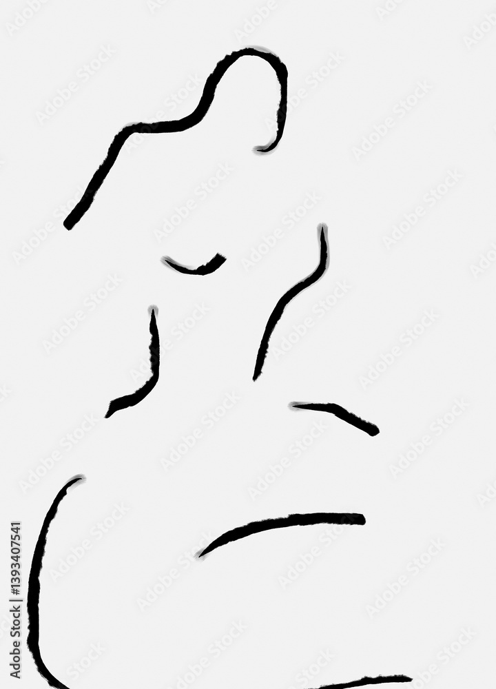 Obraz premium line art female shape design