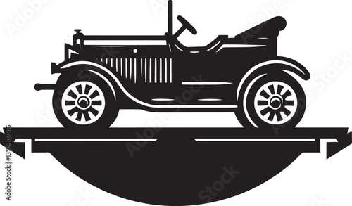 This antique car captures retro style with sleek lines, perfect for exhibitions or vintage drives through history.

