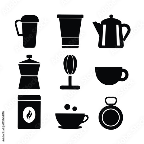 coffee vector element set