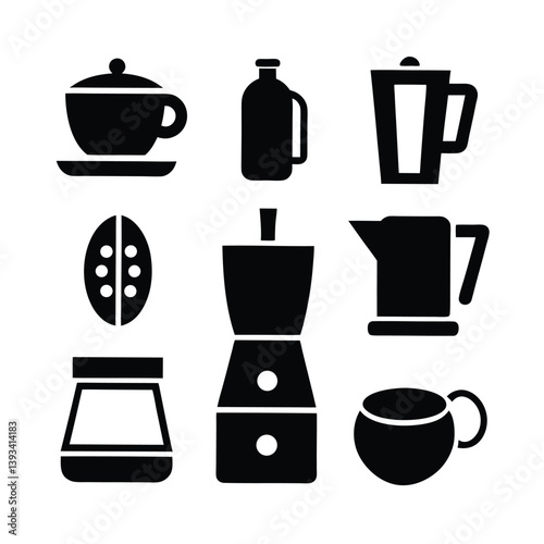 coffee vector element set