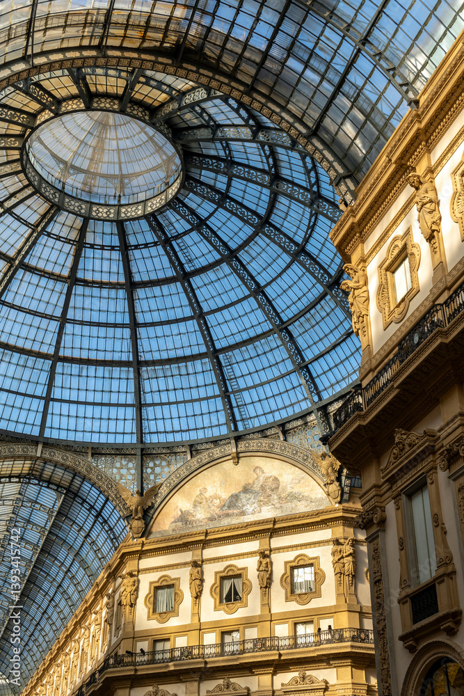 Interior of the famous Galleria Vittorio Emanuele II in Milan Interior of the famous Galleria Vittorio Emanuele II in Milan