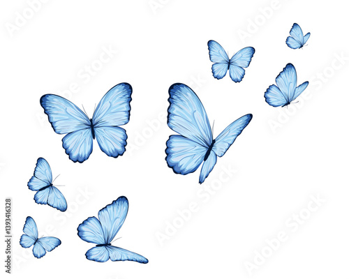 watercolor butterfly flock of butterfly 