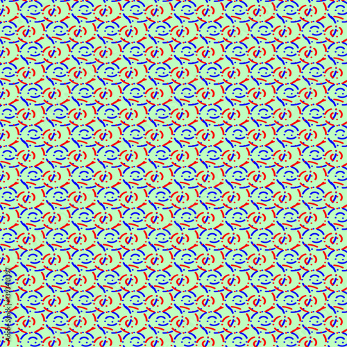 Pattern abstract geometric on color base 3 for wrapper, packaging, textile or garment printing design. Base color can be changed or removed as desired