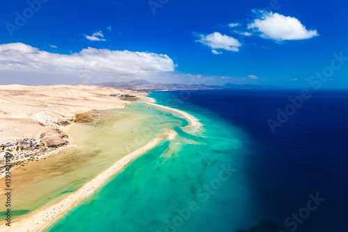 Obraz na płótnie Playa de Sotavento, Jandia, Fuerteventura, Spain w salonie