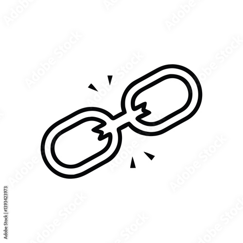 Broken Chain Link Disconnected, Failure, Separation, Symbol, Icon