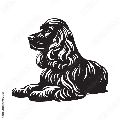 Wallpaper Mural Cocker Spaniel Dog Vector Silhouette, Elegant Canine Outline, Pet Lover Clipart, Loyal Dog Art for Logos, Stickers, Apparel, Digital Prints, Crafts, and Posters. Torontodigital.ca