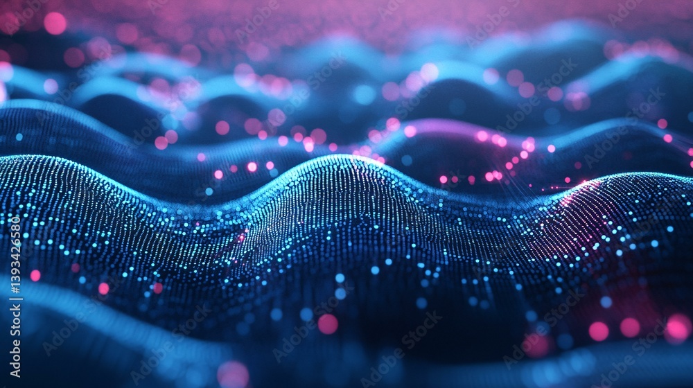 Abstract Science Background Highlighting Virtual Binary Data Flow Patterns Abstract Science Background Highlighting Virtual Binary Data Flow Patterns