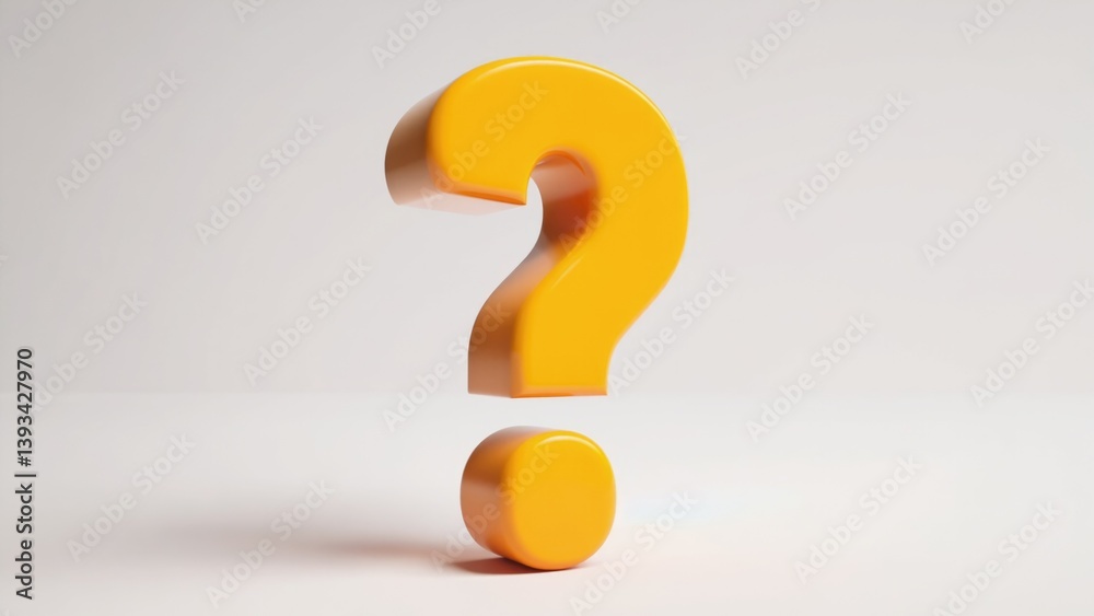 A simple yet thought-provoking image of a yellow question mark on a white background