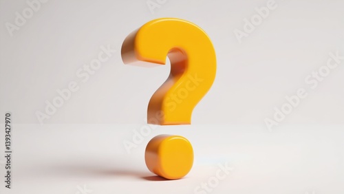 Obraz na płótnie A simple yet thought-provoking image of a yellow question mark on a white background w salonie