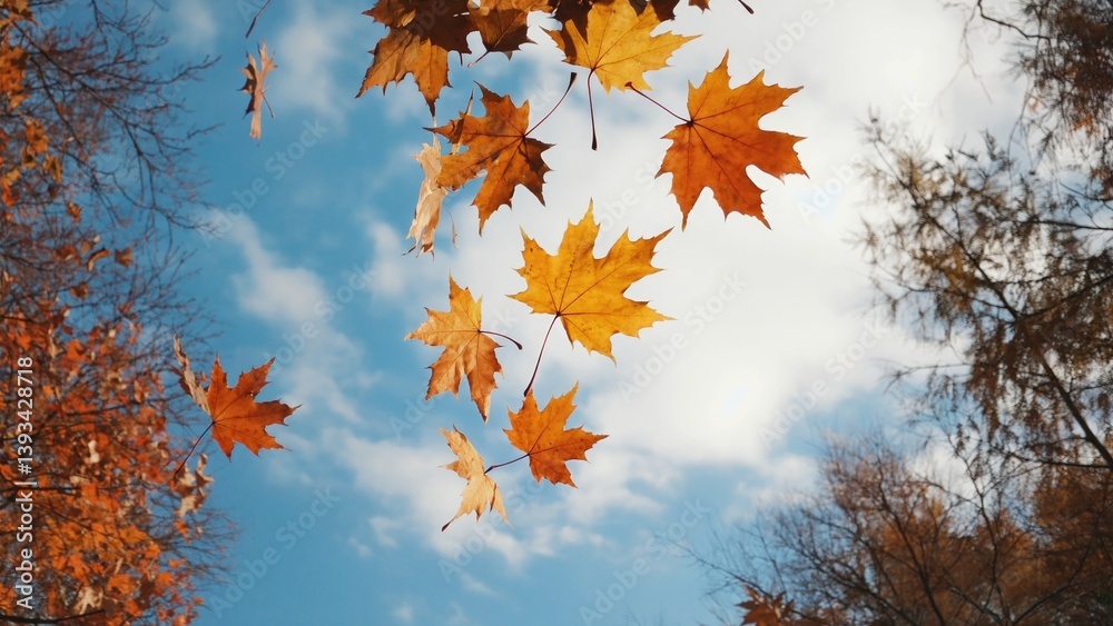A collection of leaves hanging from tree branches, surrounded by nature
