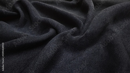 Obraz na płótnie A close-up shot of a black cloth spread out on a bed, suitable for various editorial and commercial uses w salonie
