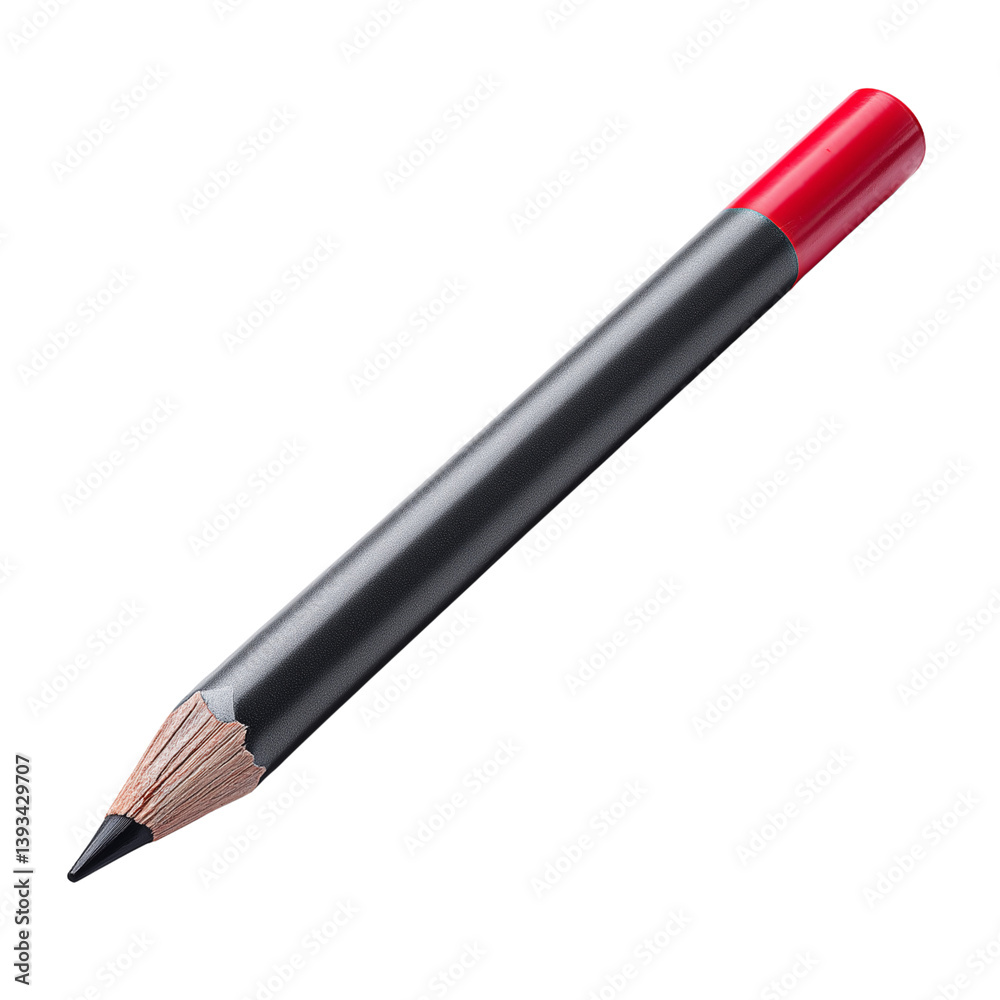 Black and red graphite pencil isolated on white background Black and red graphite pencil isolated on white background