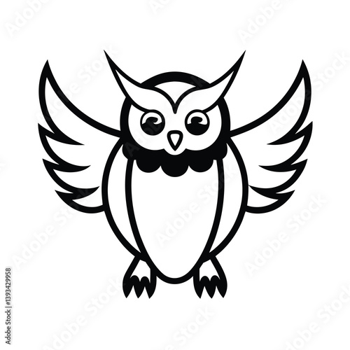 owl on white background
