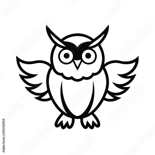 owl on white background