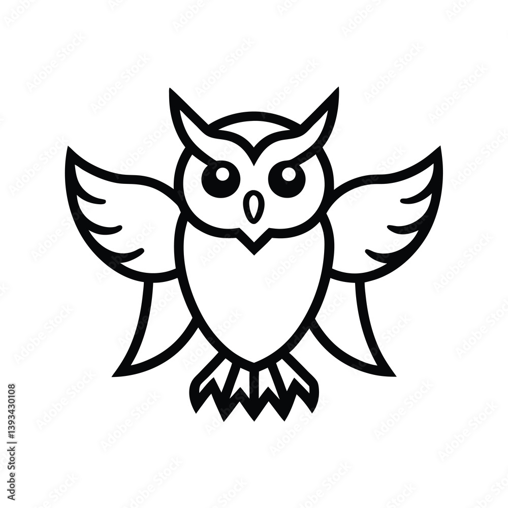 Fototapeta premium owl on white background