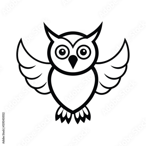owl on white background
