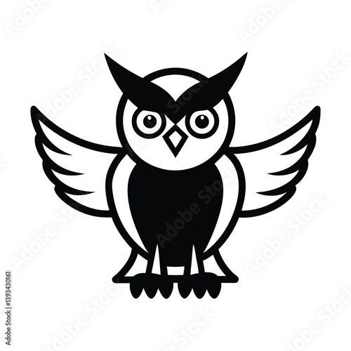 owl on white background