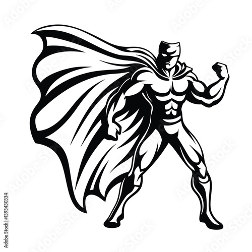 a comic superhero pose silhouette
