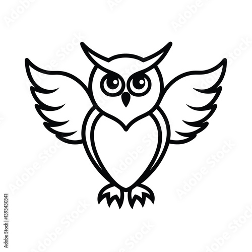 owl on white background