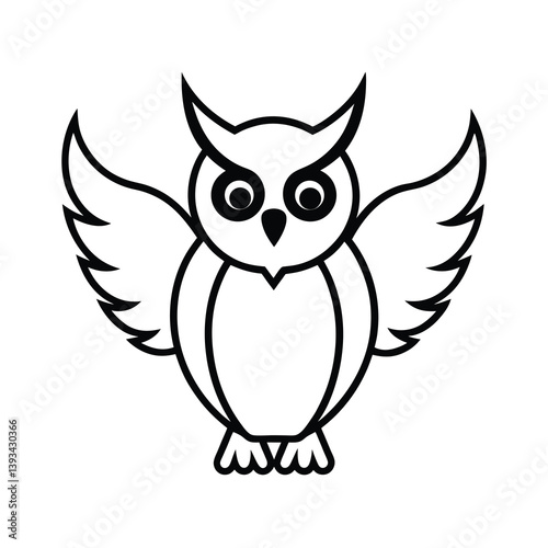 owl on white background